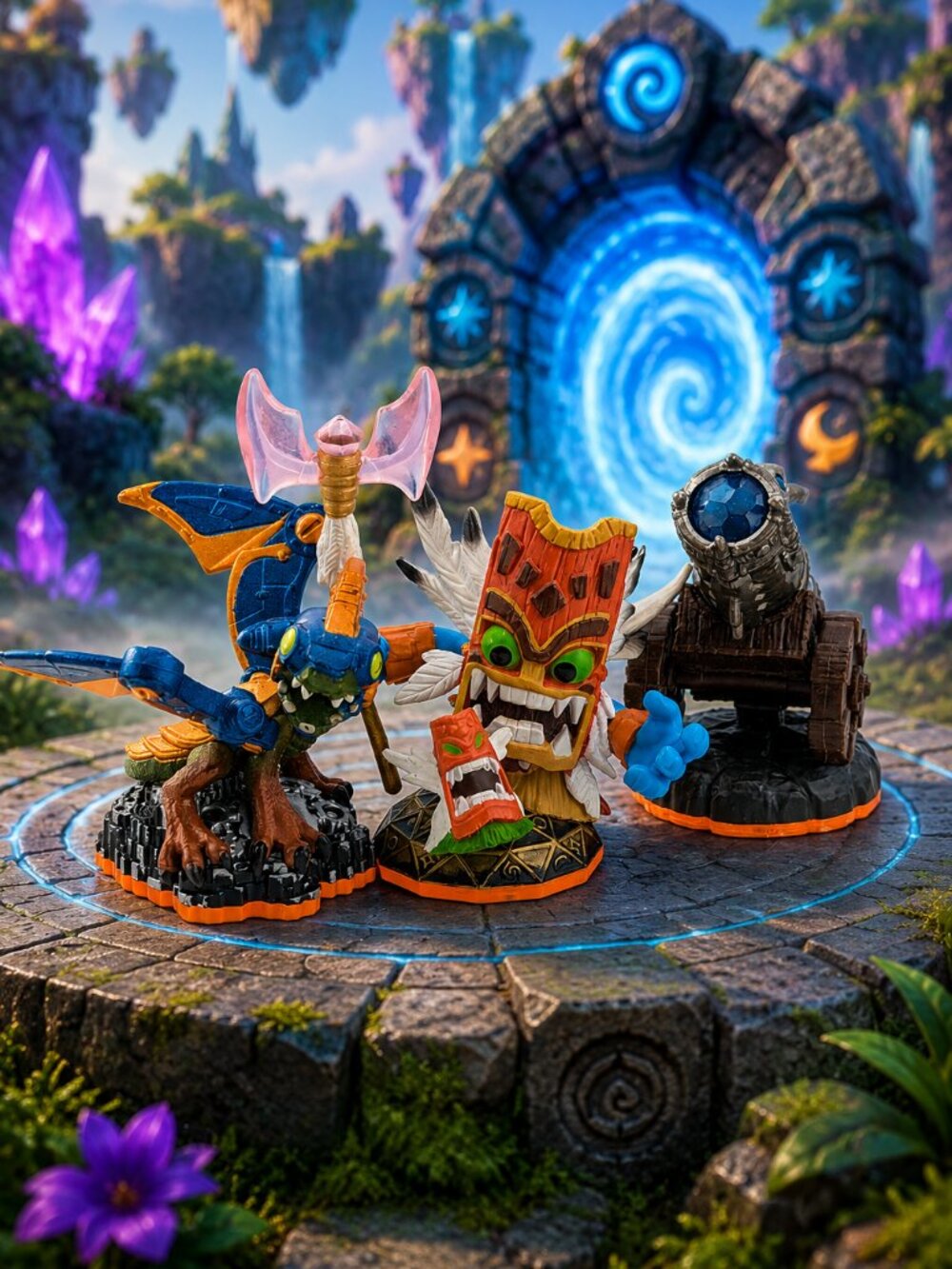 Bundle of 3 Skylanders Figures – Double Trouble, Fire Kraken & Dragonfire Cannon
